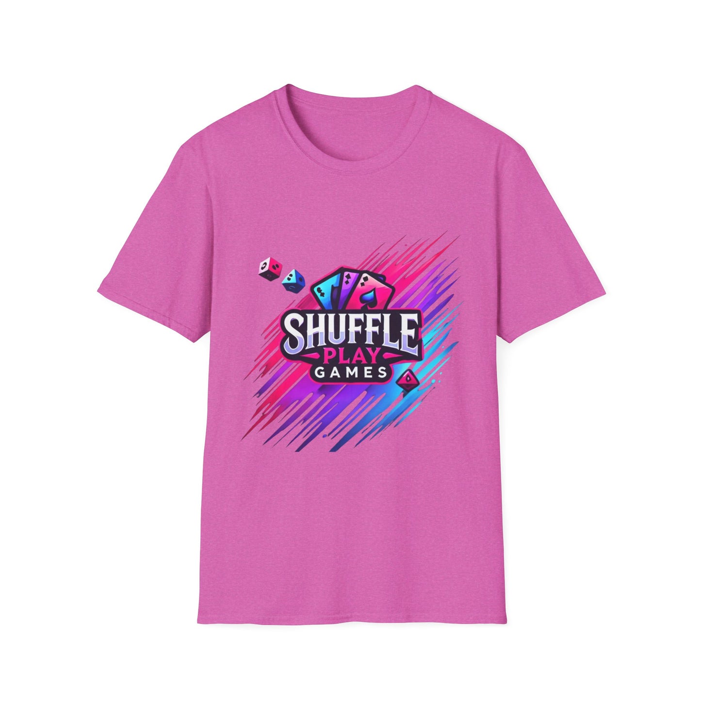 Shuffle Play Games Unisex Softstyle T-Shirt – Soft Gaming Tee for TCG Fans & Game Night Vibes
