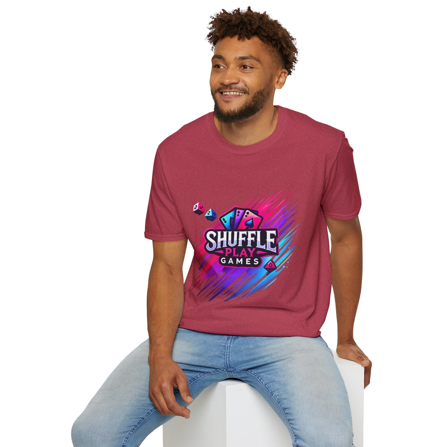 Shuffle Play Games Unisex Softstyle T-Shirt – Soft Gaming Tee for TCG Fans & Game Night Vibes