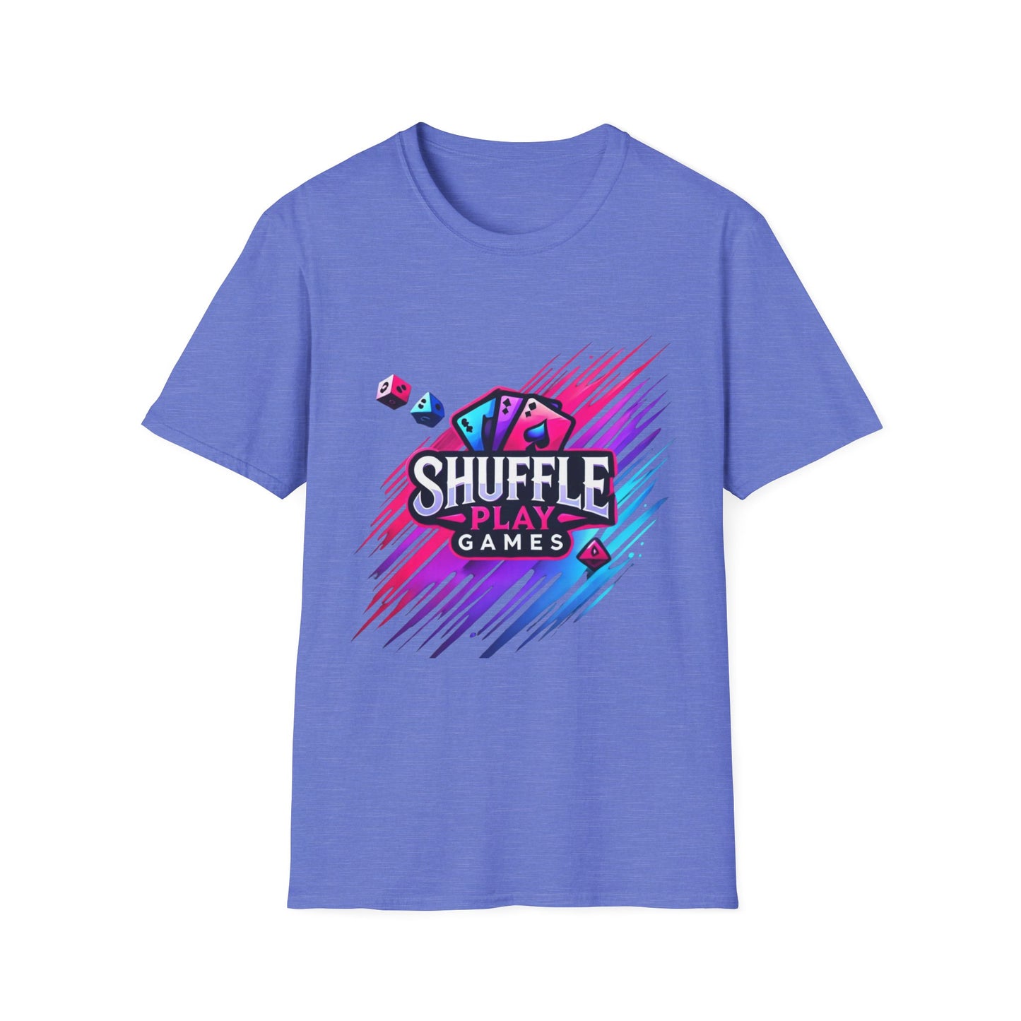 Shuffle Play Games Unisex Softstyle T-Shirt – Soft Gaming Tee for TCG Fans & Game Night Vibes