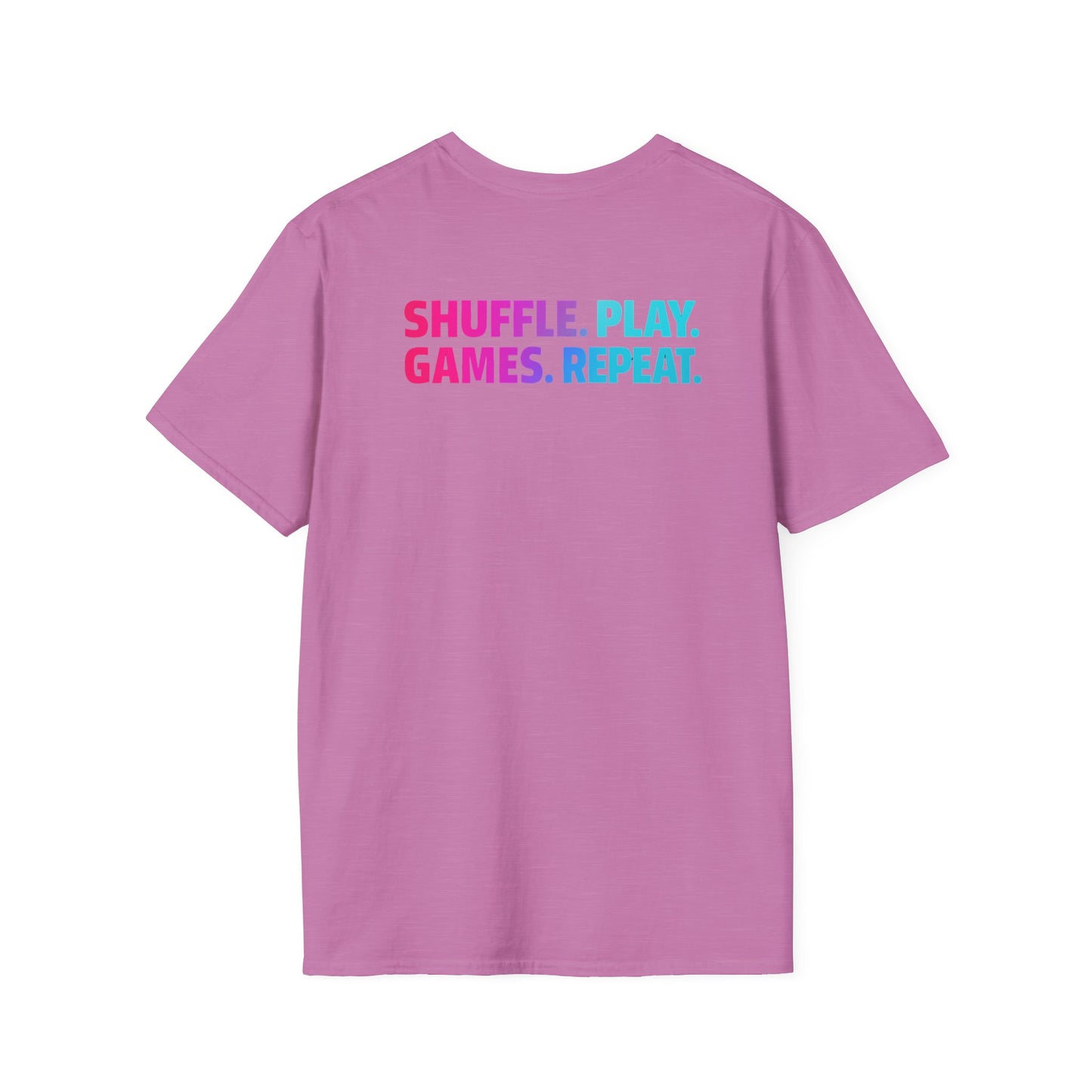 Shuffle Play Games Unisex Softstyle T-Shirt – Soft Gaming Tee for TCG Fans & Game Night Vibes