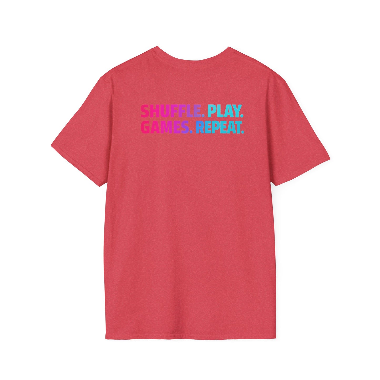 Shuffle Play Games Unisex Softstyle T-Shirt – Soft Gaming Tee for TCG Fans & Game Night Vibes