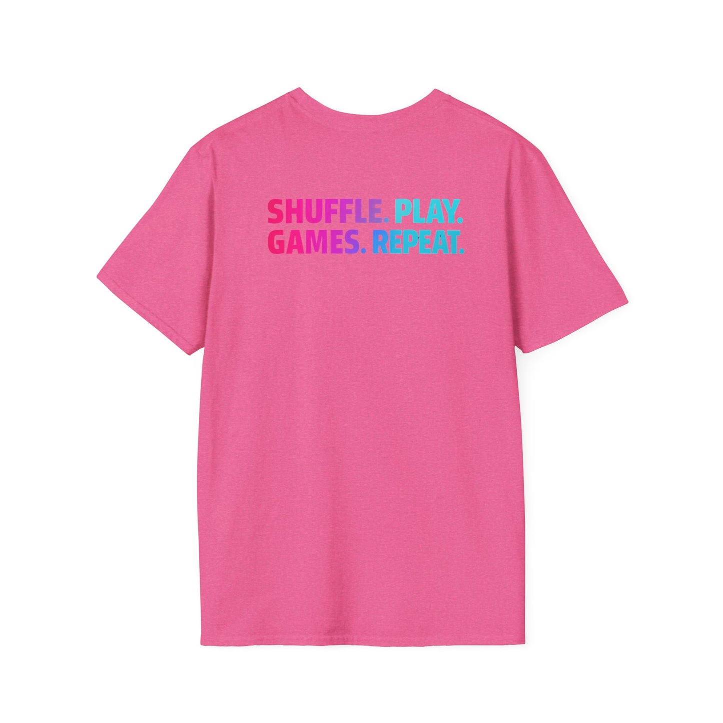 Shuffle Play Games Unisex Softstyle T-Shirt – Soft Gaming Tee for TCG Fans & Game Night Vibes