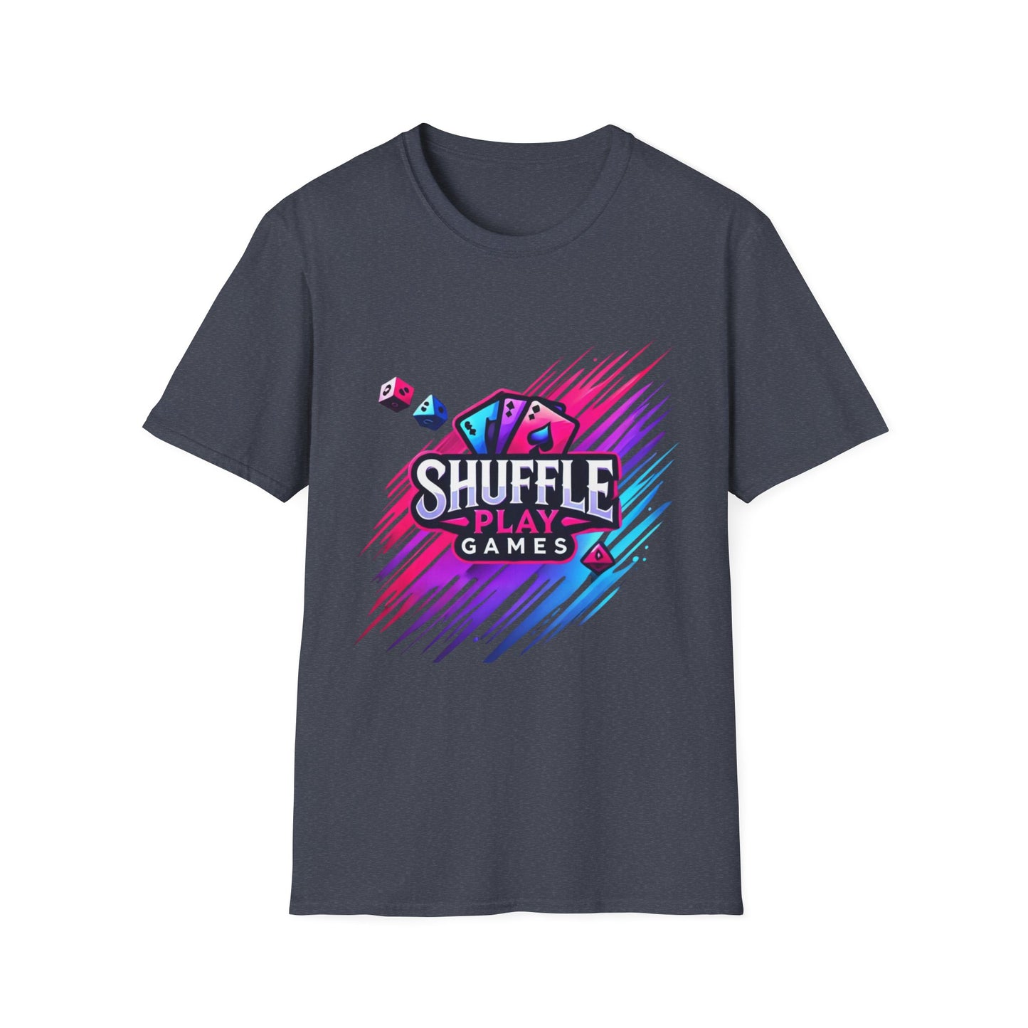 Shuffle Play Games Unisex Softstyle T-Shirt – Soft Gaming Tee for TCG Fans & Game Night Vibes