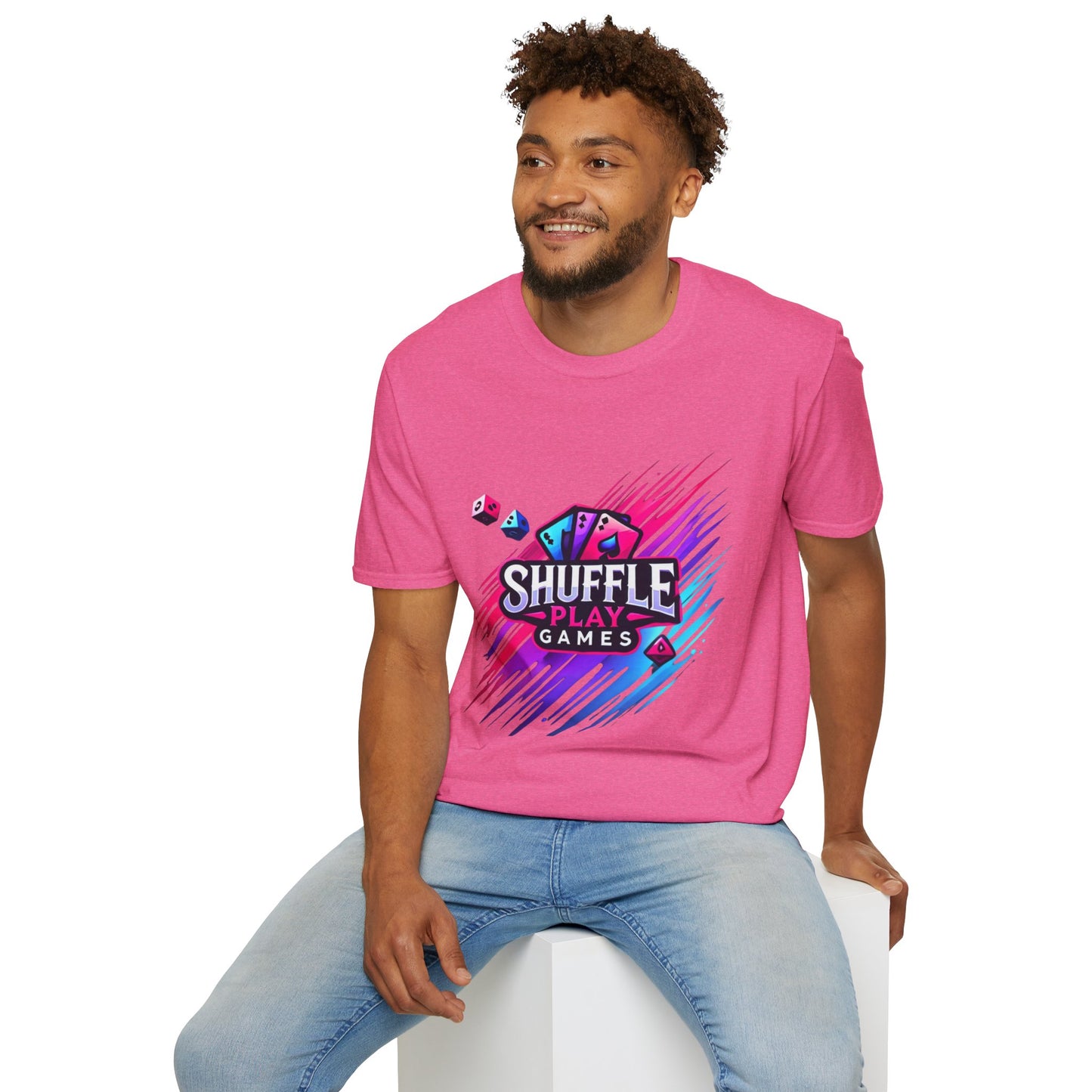 Shuffle Play Games Unisex Softstyle T-Shirt – Soft Gaming Tee for TCG Fans & Game Night Vibes