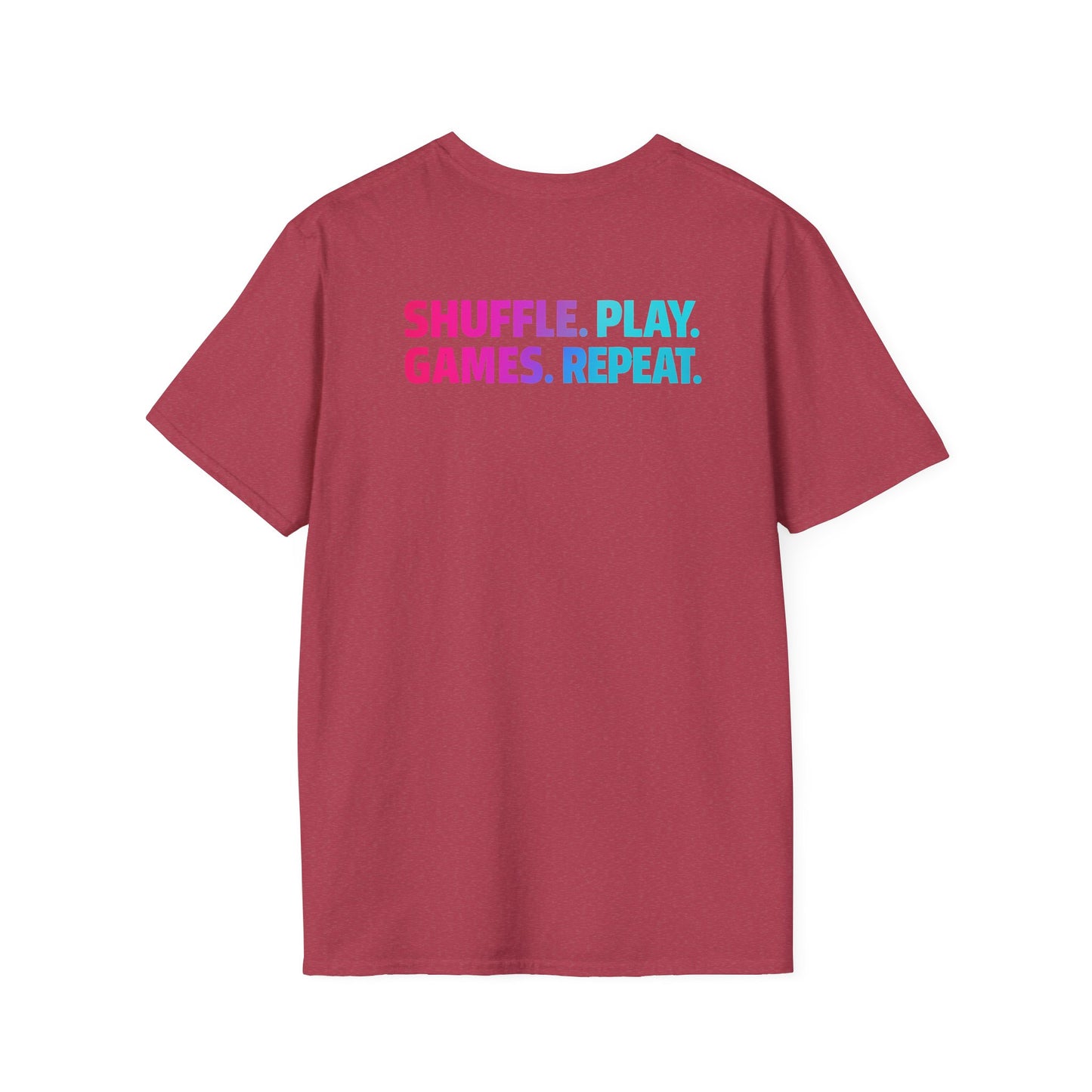 Shuffle Play Games Unisex Softstyle T-Shirt – Soft Gaming Tee for TCG Fans & Game Night Vibes