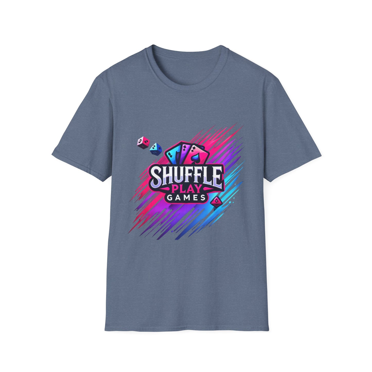 Shuffle Play Games Unisex Softstyle T-Shirt – Soft Gaming Tee for TCG Fans & Game Night Vibes