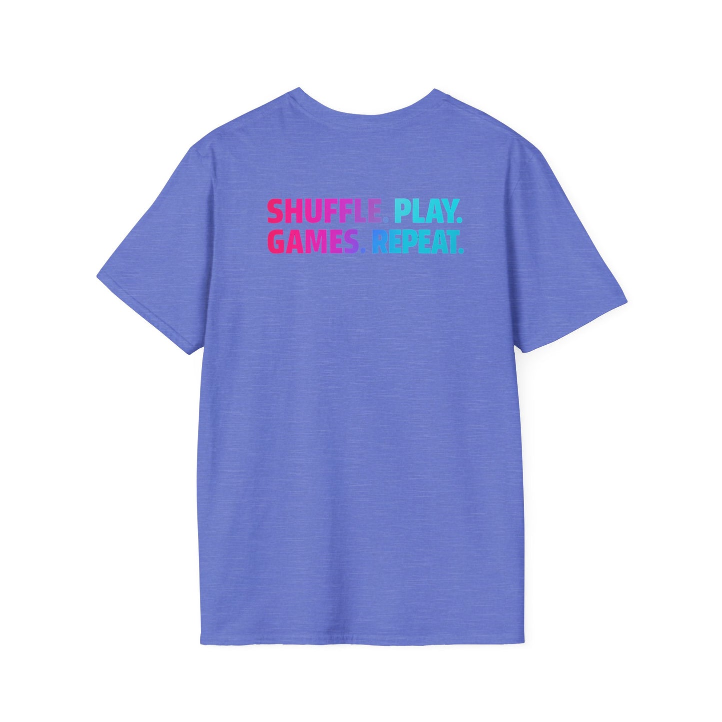 Shuffle Play Games Unisex Softstyle T-Shirt – Soft Gaming Tee for TCG Fans & Game Night Vibes