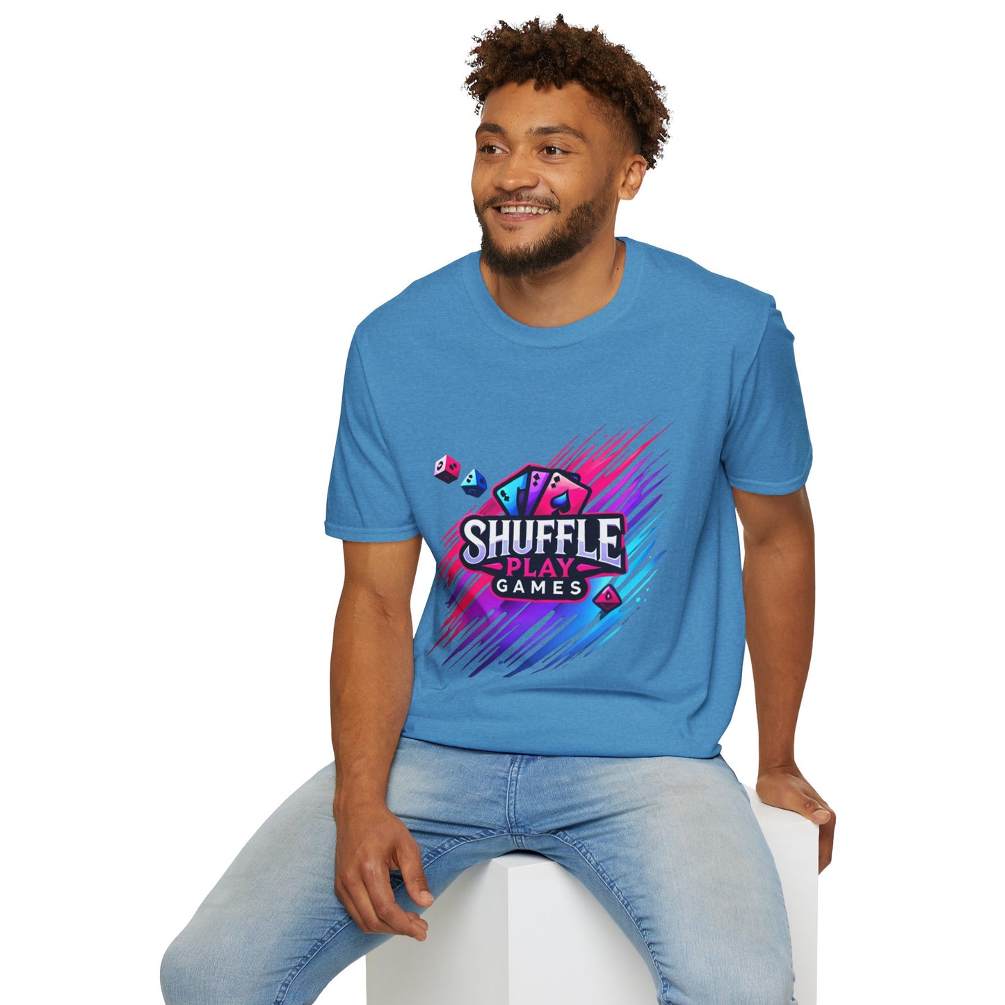 Shuffle Play Games Unisex Softstyle T-Shirt – Soft Gaming Tee for TCG Fans & Game Night Vibes