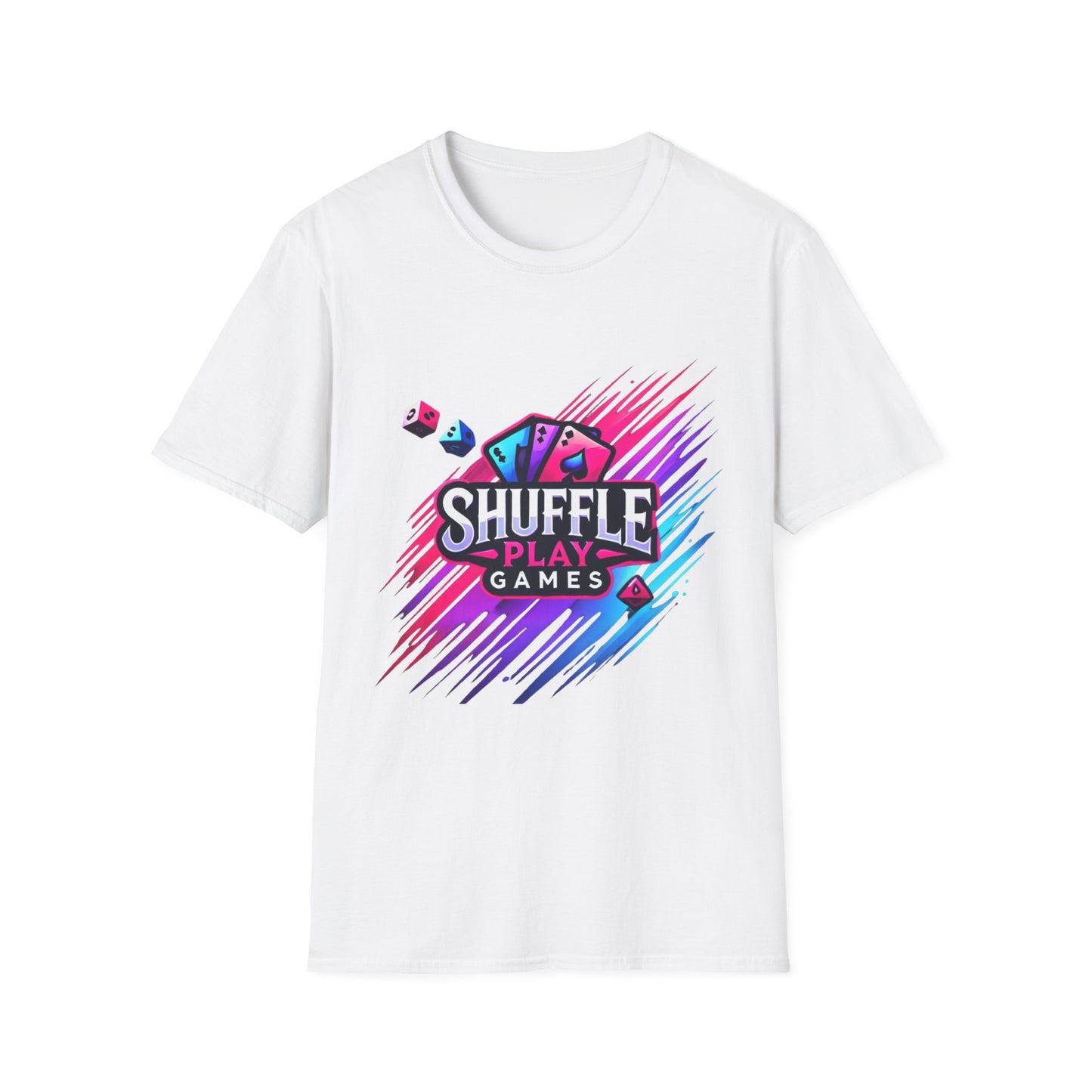 Shuffle Play Games Unisex Softstyle T-Shirt – Soft Gaming Tee for TCG Fans & Game Night Vibes