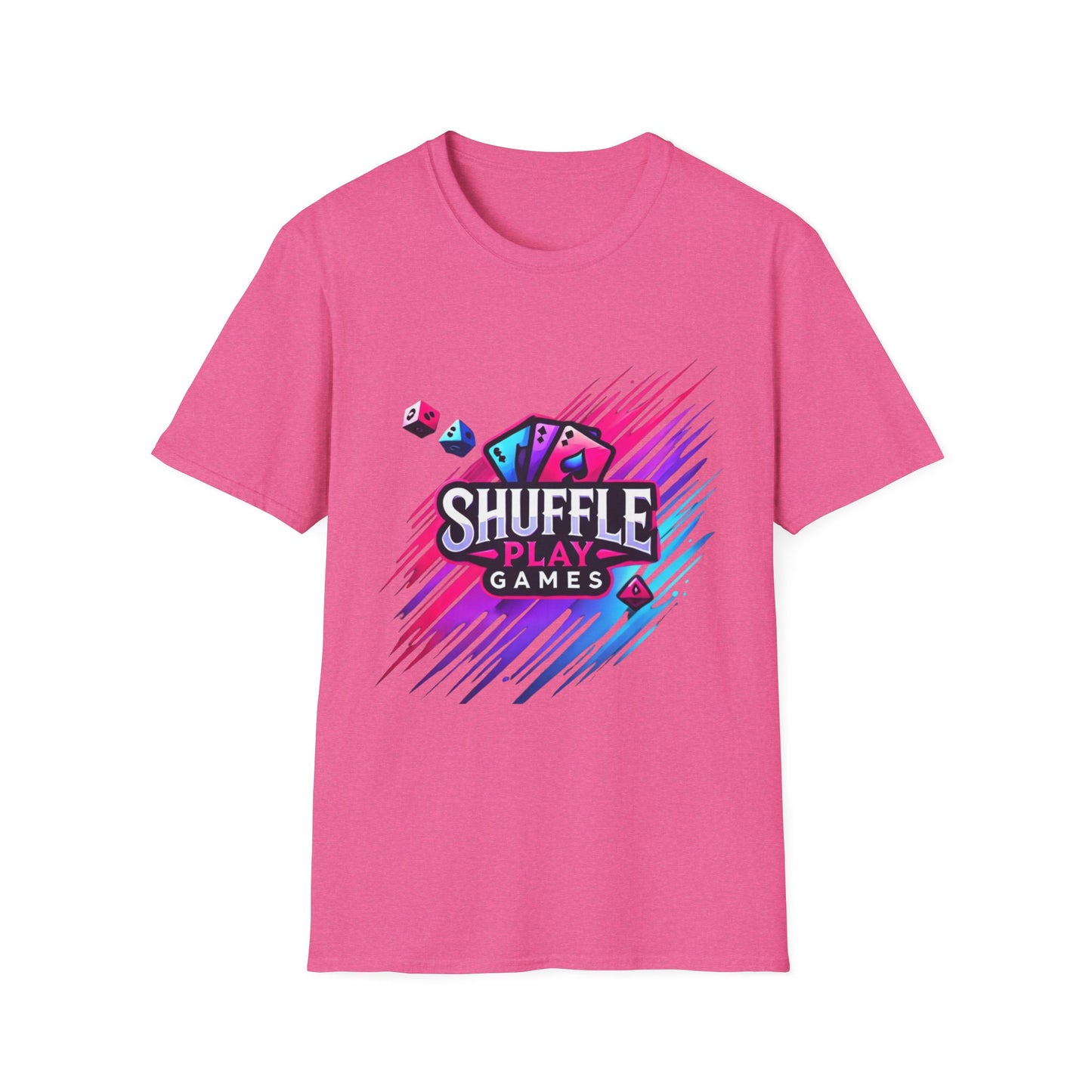 Shuffle Play Games Unisex Softstyle T-Shirt – Soft Gaming Tee for TCG Fans & Game Night Vibes