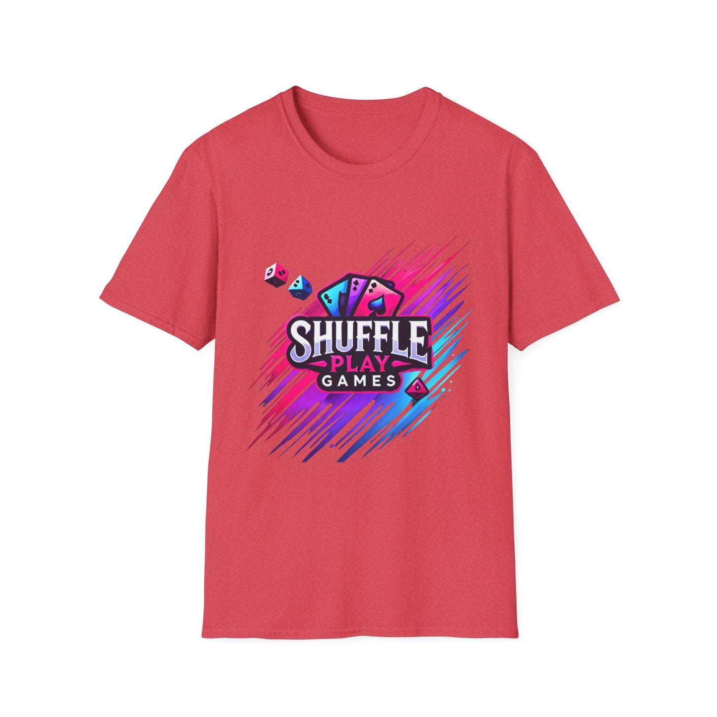 Shuffle Play Games Unisex Softstyle T-Shirt – Soft Gaming Tee for TCG Fans & Game Night Vibes