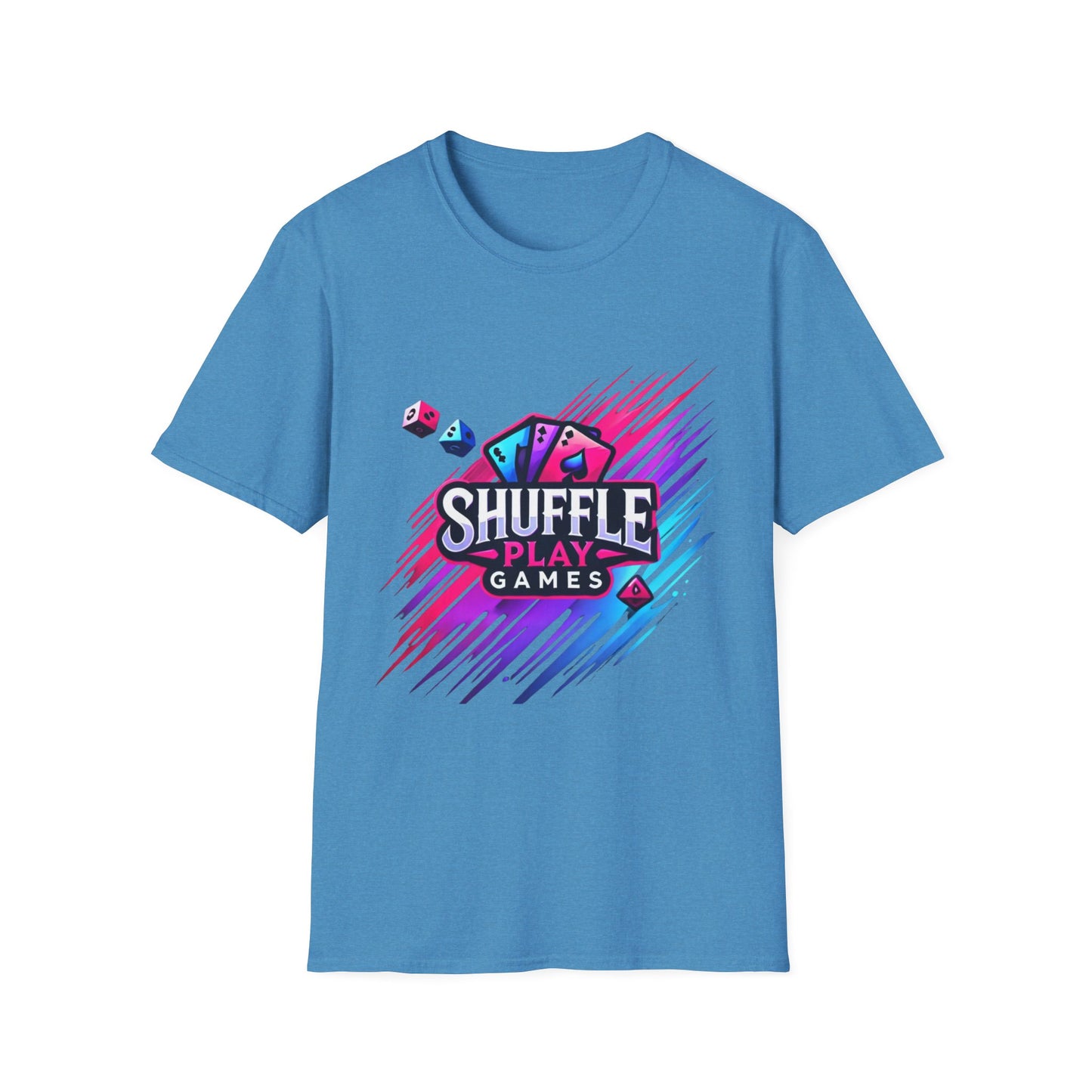 Shuffle Play Games Unisex Softstyle T-Shirt – Soft Gaming Tee for TCG Fans & Game Night Vibes