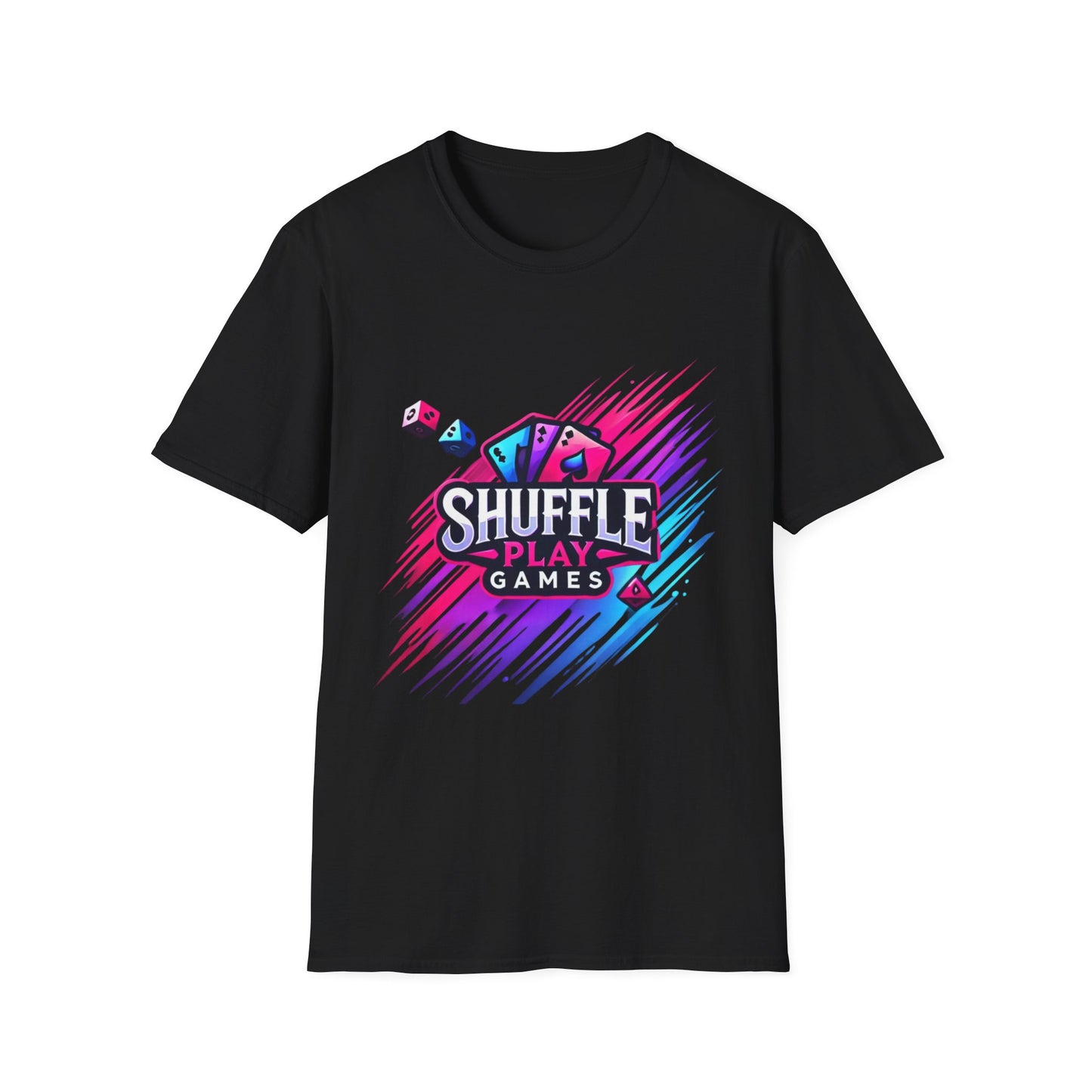 Shuffle Play Games Unisex Softstyle T-Shirt – Soft Gaming Tee for TCG Fans & Game Night Vibes